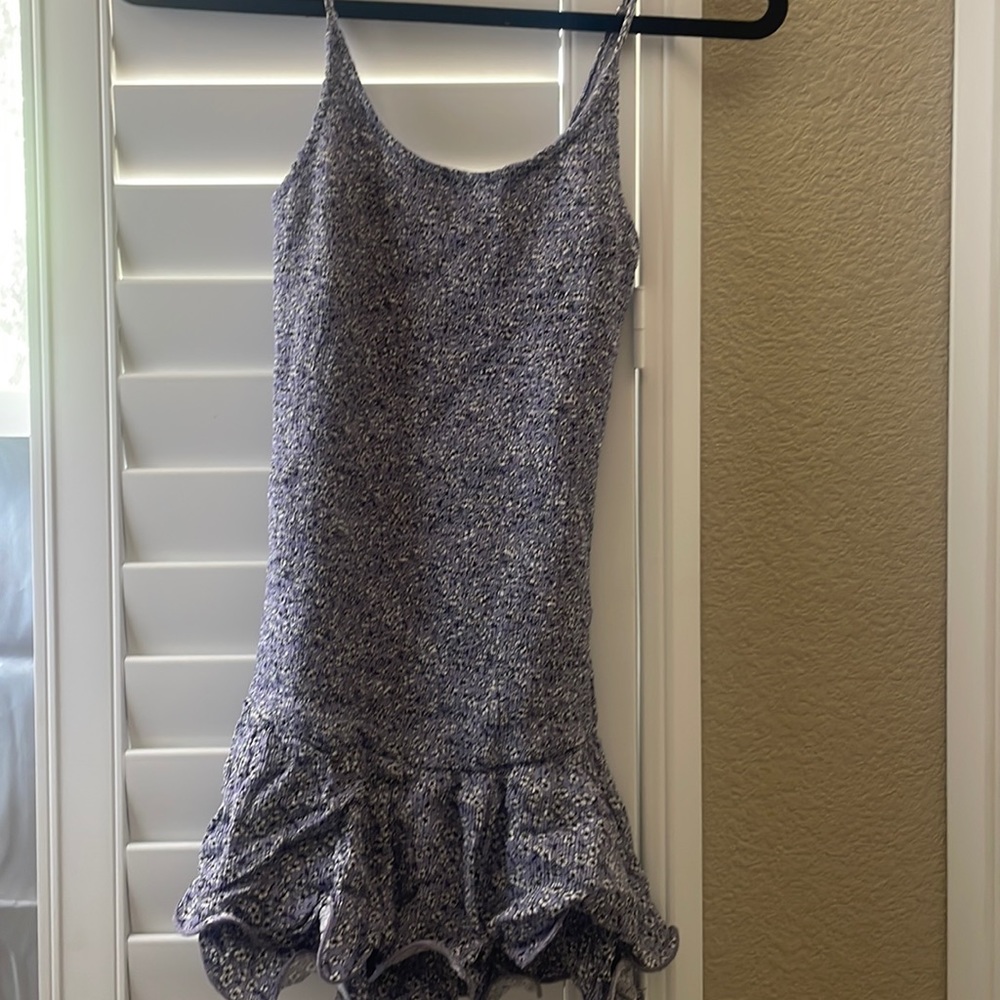 Skylar+ Madison purple ditzy floral smocked mini dress